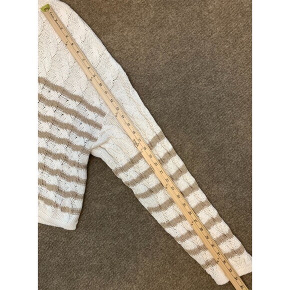 American Eagle Sweater Womens 2XL Cable Knit Crop Striped Oversized Cotton - Picture 5 of 8